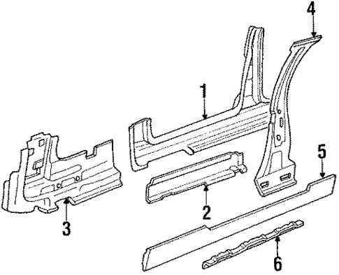 Center Pillar & Rocker for 1990 Chevrolet Cavalier #0