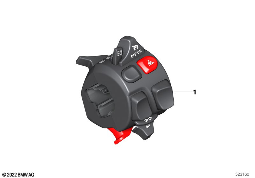 61318394467 - Combination Switch Left 2018-2025 BMW-Motorrad