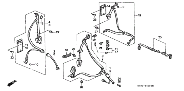 Seat Belt for 1991 Honda Civic #0