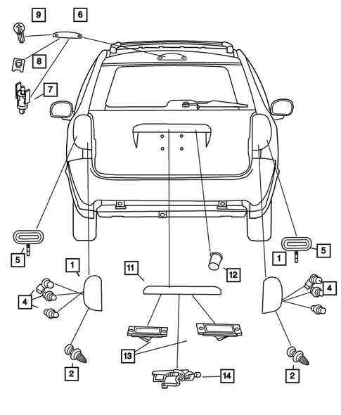 Lamps - Front, Rear and Courtesy for 2007 Dodge Caravan #0
