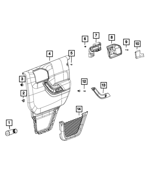 Door Trim Panels-Front and Rear for 2017 Jeep Wrangler #1