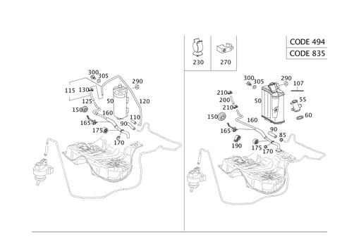 Closed Fuel-Evaporation-Control System for 2006 Mercedes-Benz CL65 AMG #0