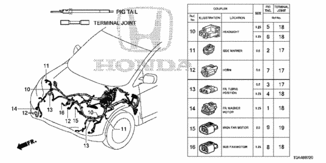 Electrical Connector (FR.) for 2013 Honda CR-V #0