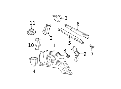 Interior Trim - Quarter Panels for 2005 Ford Explorer #0