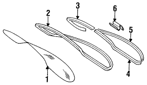Back Glass for 1985 Mercedes-Benz 190 E #0