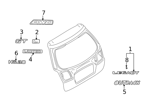 Exterior Trim - Lift Gate for 2004 Subaru Legacy #0