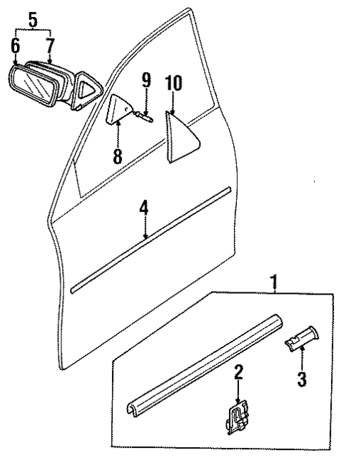 Exterior Trim - Front Door for 1997 Mazda Protege #0