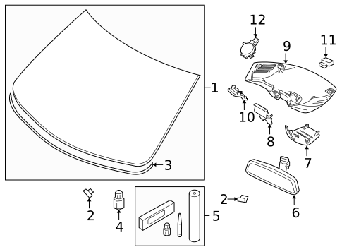 Glass - Windshield for 2023 Volvo V60 #3