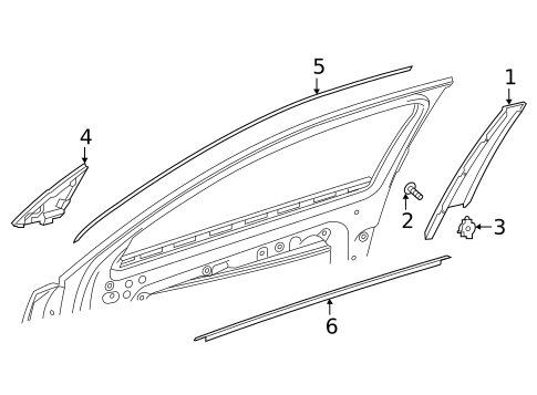 Exterior Trim - Front Door for 2022 Mercedes-Benz GLA 45 AMG&reg; #0