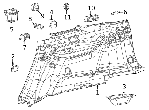 Interior Trim - Quarter Panels for 2022 Jeep Grand Cherokee L #2