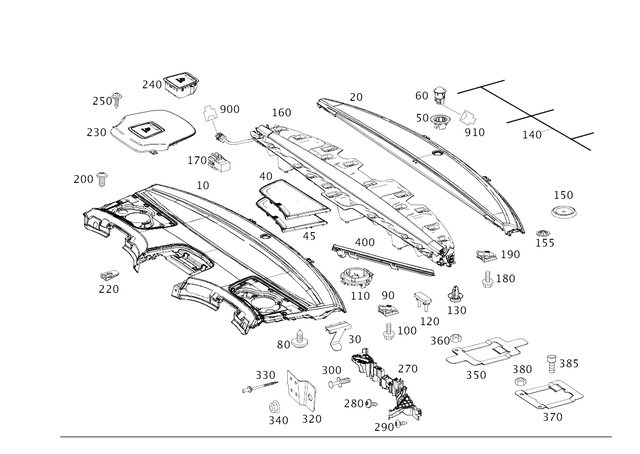 2226909304 - Panelling: Trim, Rear Shelf for Mercedes-Benz: Maybach S550, Maybach S560, Maybach S600, Maybach S650, S450, S550, S550e, S560, S600, S63 AMG, S65 AMG Image image