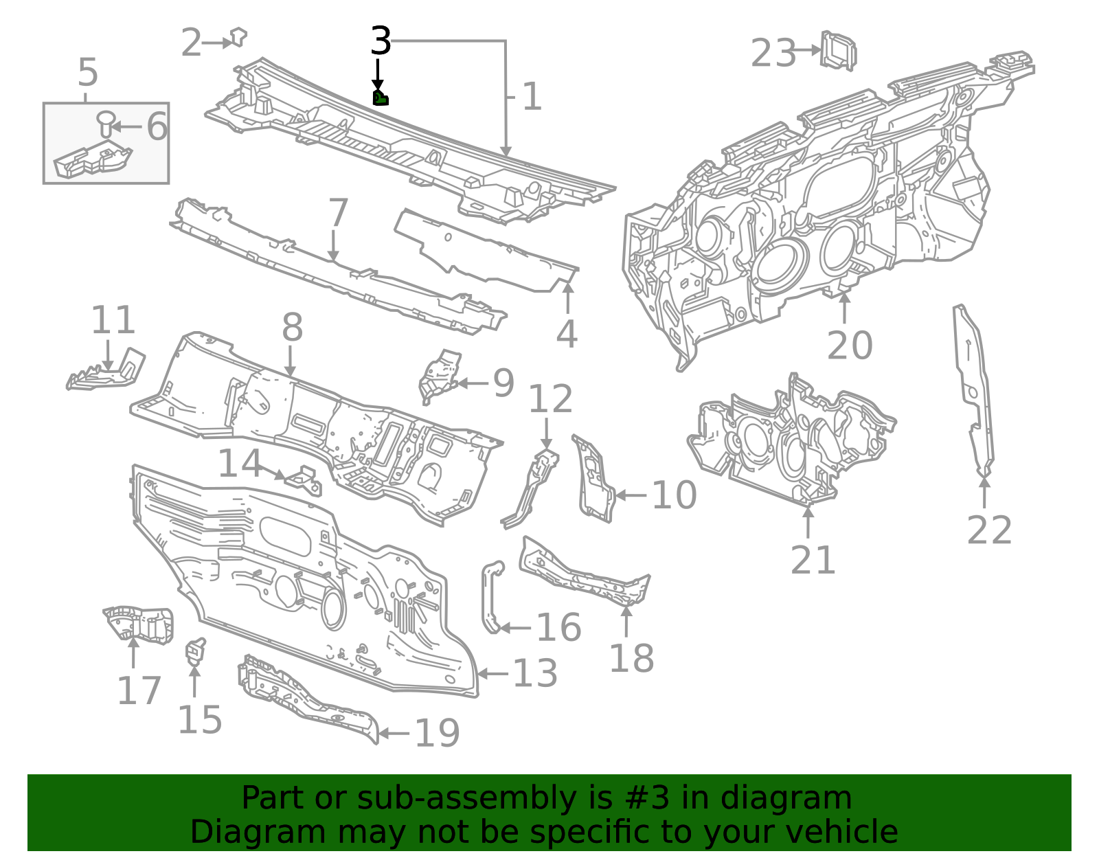 2021-2026 GM Cowl Grille Clip 11601912 GM | GMPartsDirect.com