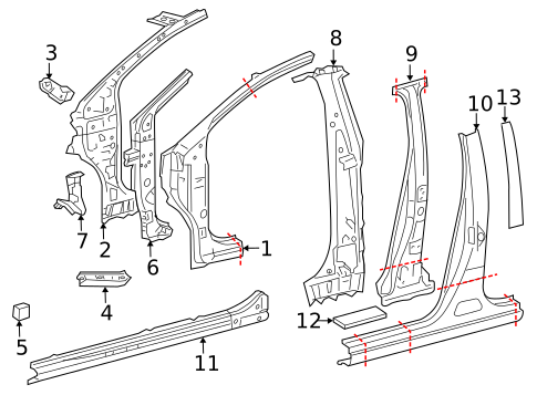 Hinge Pillar for 2017 Toyota Yaris #0