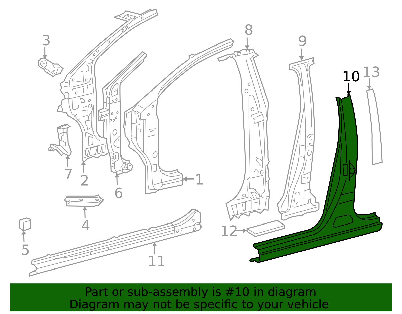 61412-52290 - Body B-Pillar And Rocker Panel - 2012-2018 Toyota Yaris ...