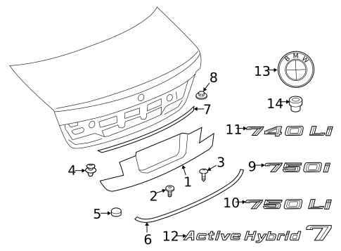 Exterior Trim - Trunk for 2013 BMW 750i #0