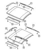55257147AC - Body Sheet Metal Except Doors: Roof Rear Header for Mopar Image image