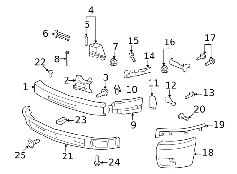 Bumper & Components - Front for 2010 Chevrolet Silverado 3500 HD #0