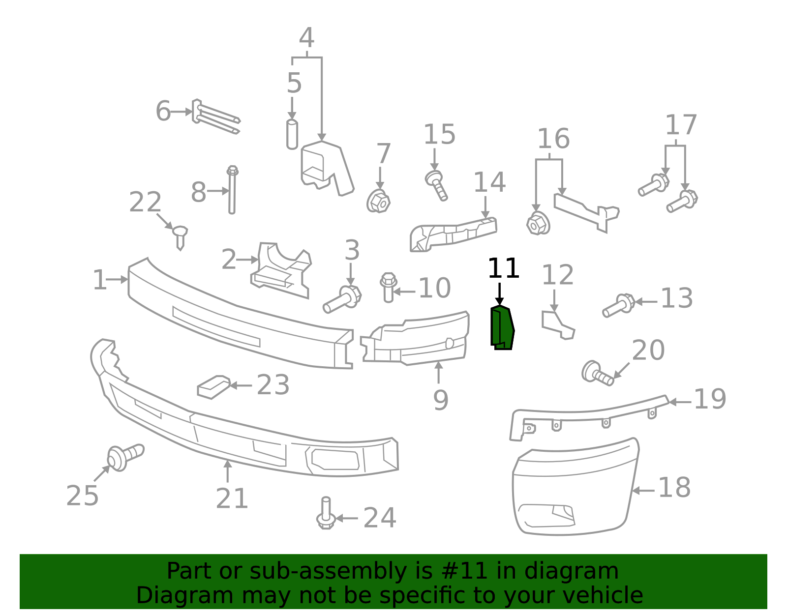 2007-2013 Chevrolet OEM NEW 2007-13 GM Chevrolet GMC Front Bumper ...