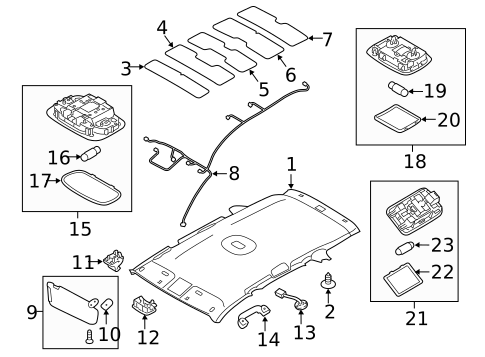Interior Trim - Roof for 2014 Kia Sorento #0