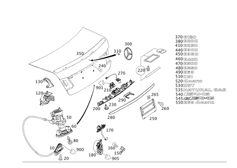 Trunk Lid Push-Button Lock, Trunk Lid Detachable Parts for 2015 Mercedes-Benz E63 AMG #0