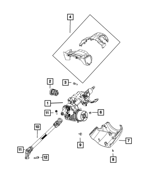 Steering Column and Intermediate Shaft for 2019 Jeep Compass #0