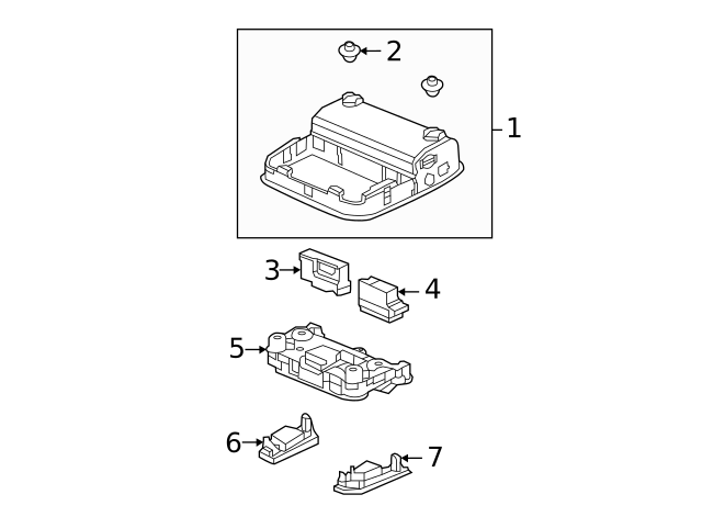 83250TX4A02ZD - Body: Roof Console for Acura Image