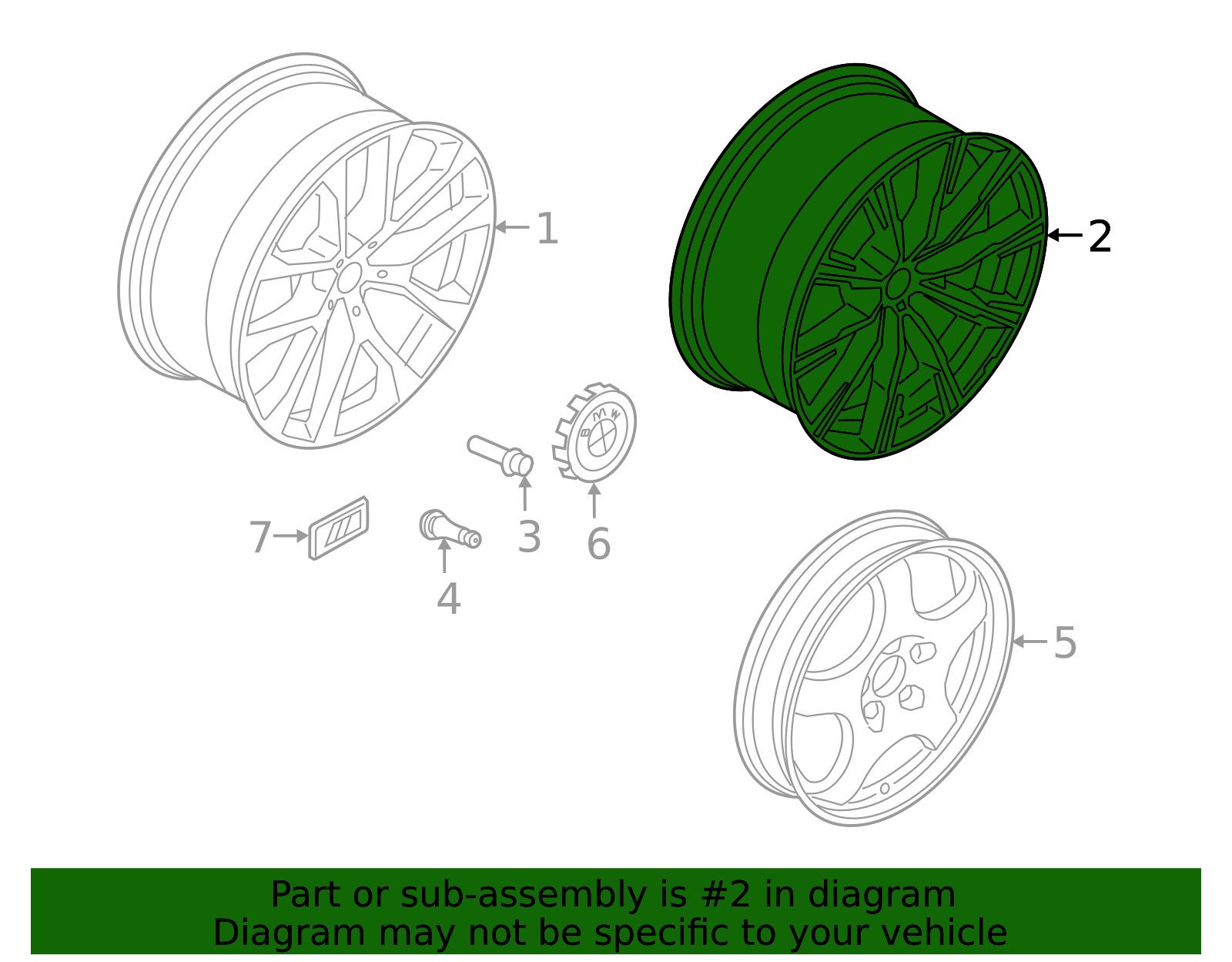 36118071996 - 2019-2025 BMW Wheel, Alloy (36-11-8-071-996