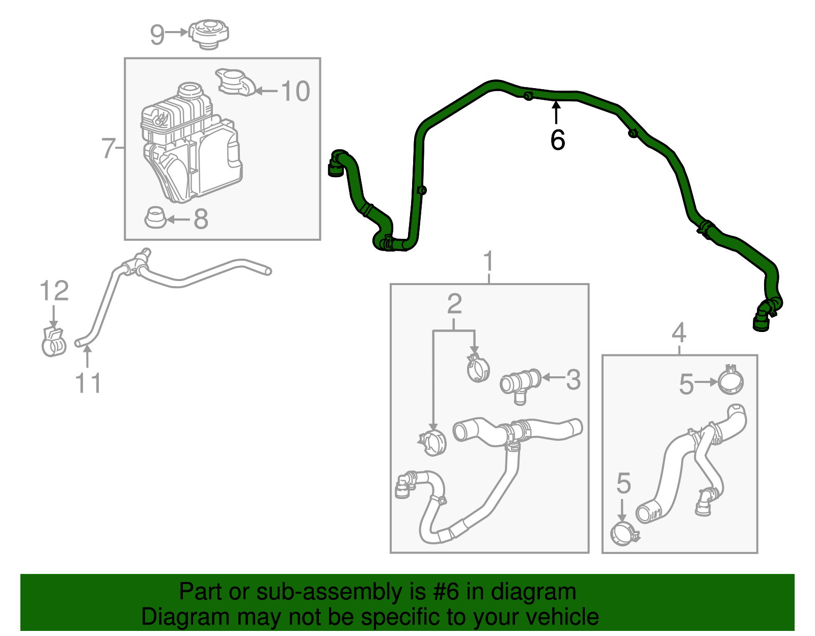2016-2018 Chevrolet Camaro Auxiliary Radiator Inlet Hose 84132657 ...