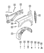 6514720AA - Body Sheet Metal Except Doors: Self Tapping Screw And Washer for Ram: 2500, 3500 Image