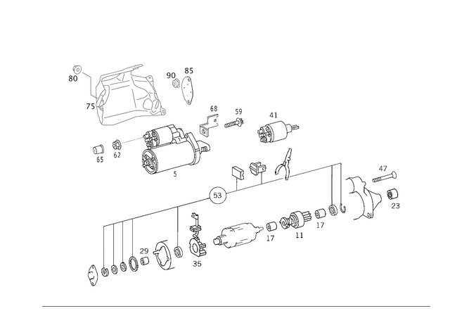 1121510001 - : Starter for Mercedes-Benz: CL500, CL55 AMG, CL600, CL65 AMG, CLK430, CLK500, CLK55 AMG, E430, E500, E55 AMG, G55 AMG, ML430, ML55 AMG, S430, S55 AMG, S600, SL500, SL55 AMG, SL600, SL65 AMG, SLR McLaren Image