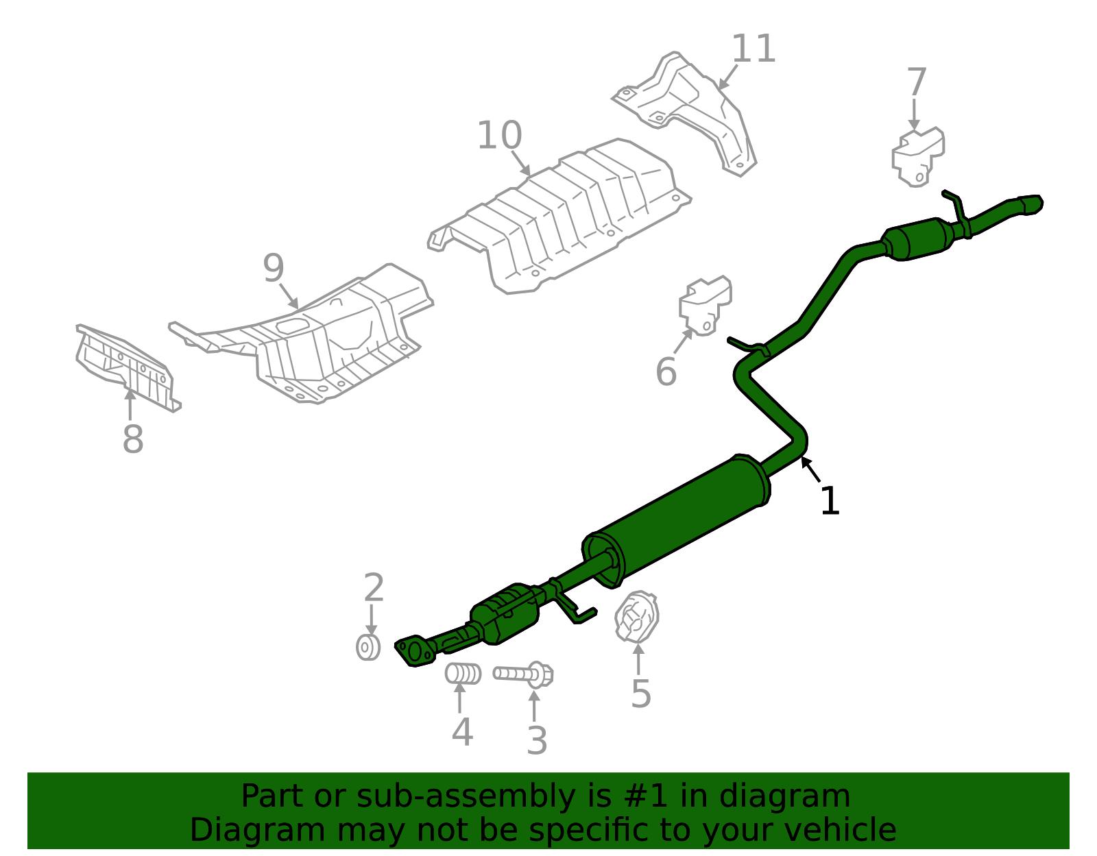 1571B656 - Muffler & Pipe 2017-2024 Mitsubishi Mirage G4