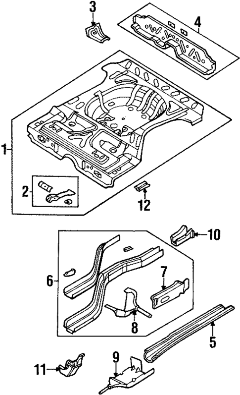 Rear Floor & Rails for 1995 Dodge Neon #0
