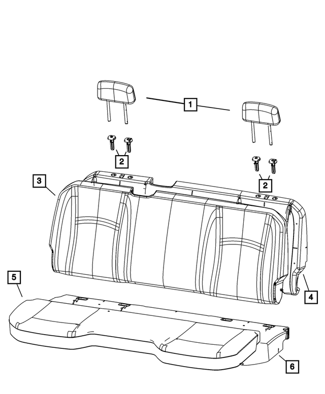 6VA53LA8AA - Interior Trim: Rear Headrest, Center for Mopar Image