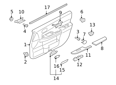 Interior Trim - Front Door for 2010 Mitsubishi Endeavor #0