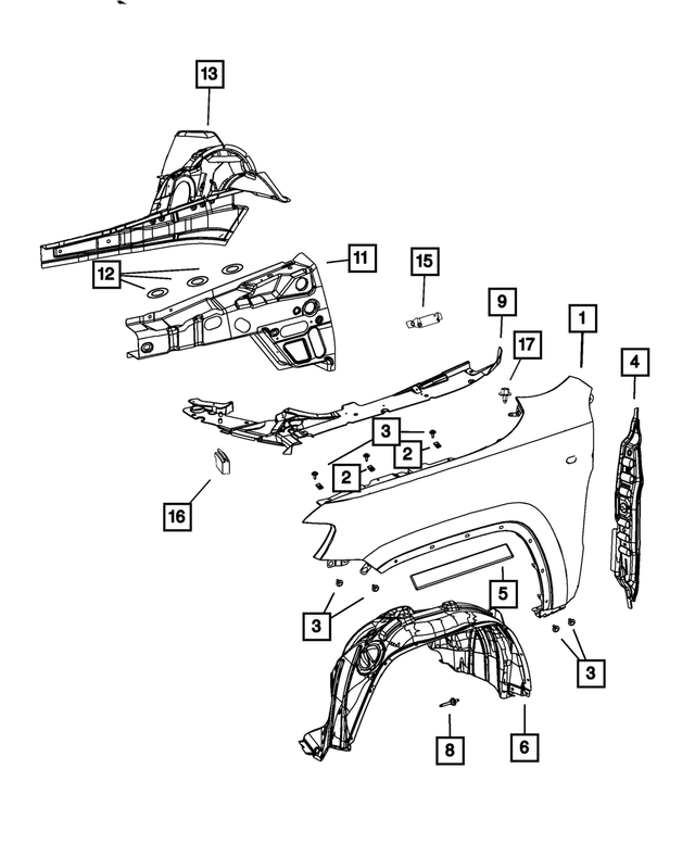 68138804AD - : Wheelhouse Inner Silencer, Right for Mopar Image
