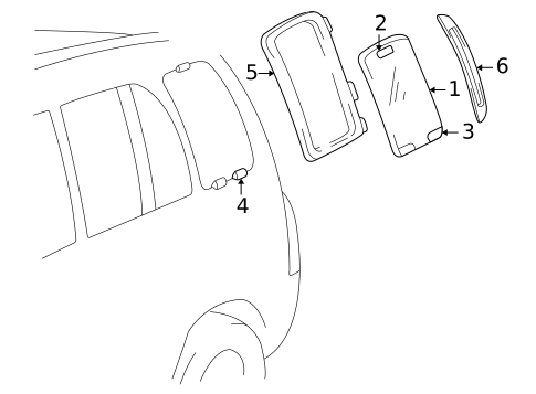 Glass & Hardware for 2003 Suzuki Grand Vitara #0