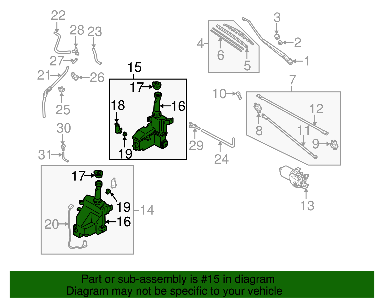 B30P67480A 20022003 Mazda Protege5 Reservoir Assembly Mazda