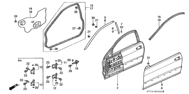 Door Panel for 1995 Acura Integra #0