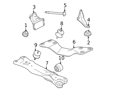 Engine & Trans Mounting for 1998 BMW 528i #0
