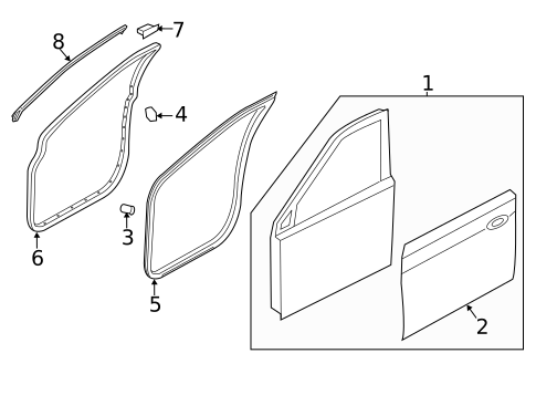 Door & Components for 2017 Hyundai Santa Fe Sport #0