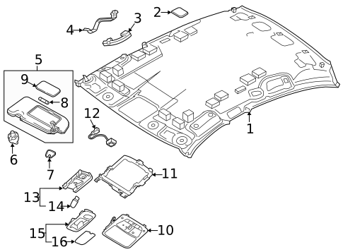 Interior Trim - Roof for 2011 INFINITI M56 #2