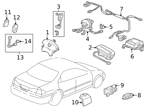 Air Bag Components for 2000 Honda Accord #1