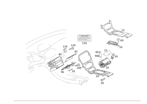 Wood Covering of Instrument Panel Pigeonhole and Ashtray for 2009 Mercedes-Benz SL600 #0