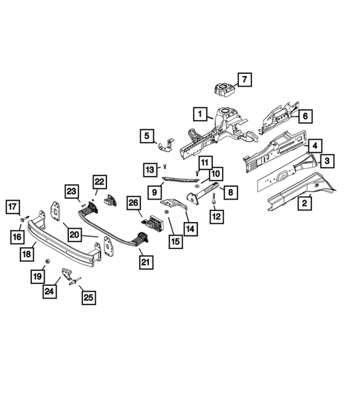 thumbnail image 2 of Front Bumper Support Bracket Set For 2015-2022 Jeep Renegade – Left & Right – OE 68247394AA, 68247398AA – Black ABS 2 of 4