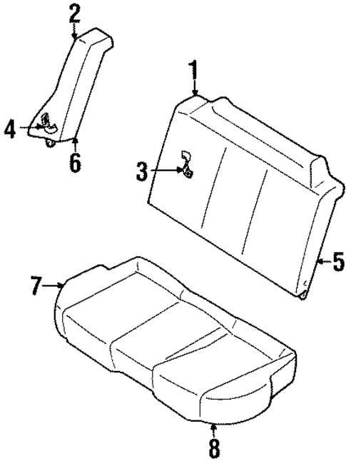 Rear Seat Components for 2000 Ford Escort #1