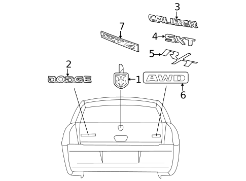 Exterior Trim - Lift Gate for 2011 Dodge Caliber #0