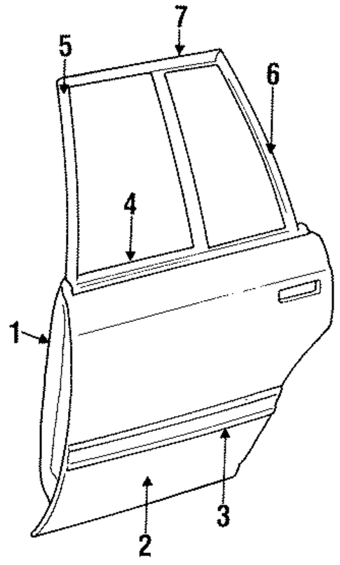 Exterior Trim - Rear Door for 1988 Chrysler LeBaron #0