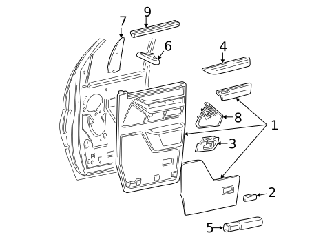Interior Trim - Door for 1998 Ford E-250 Econoline #0