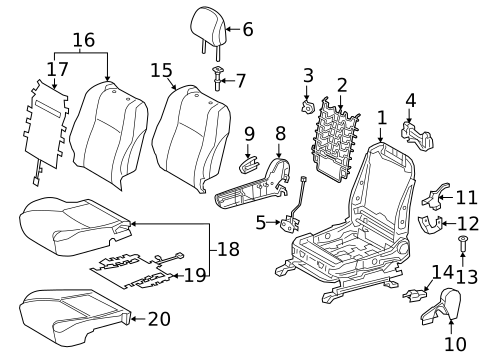 Passenger Seat Components for 2020 Toyota Tacoma #0