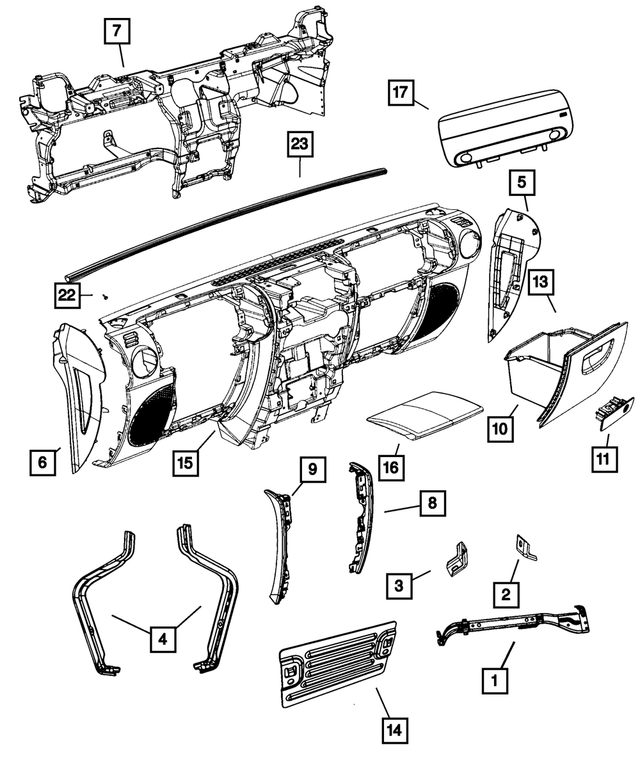 68025471AD - Interior Trim: Instrument Panel Bracket for Mopar Image image